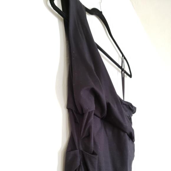 DVF Solid Black One Shoulder Mini Dress LBD - Picture 5 of 8